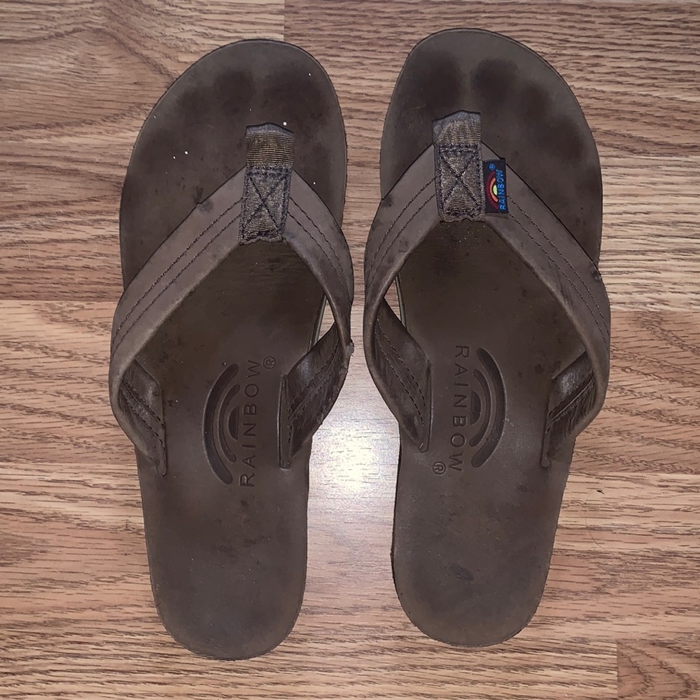 rainbow flip flops